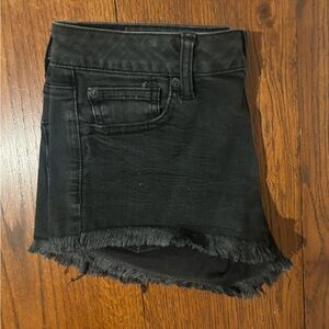Black American Eagle Super Low Shortie Shorts